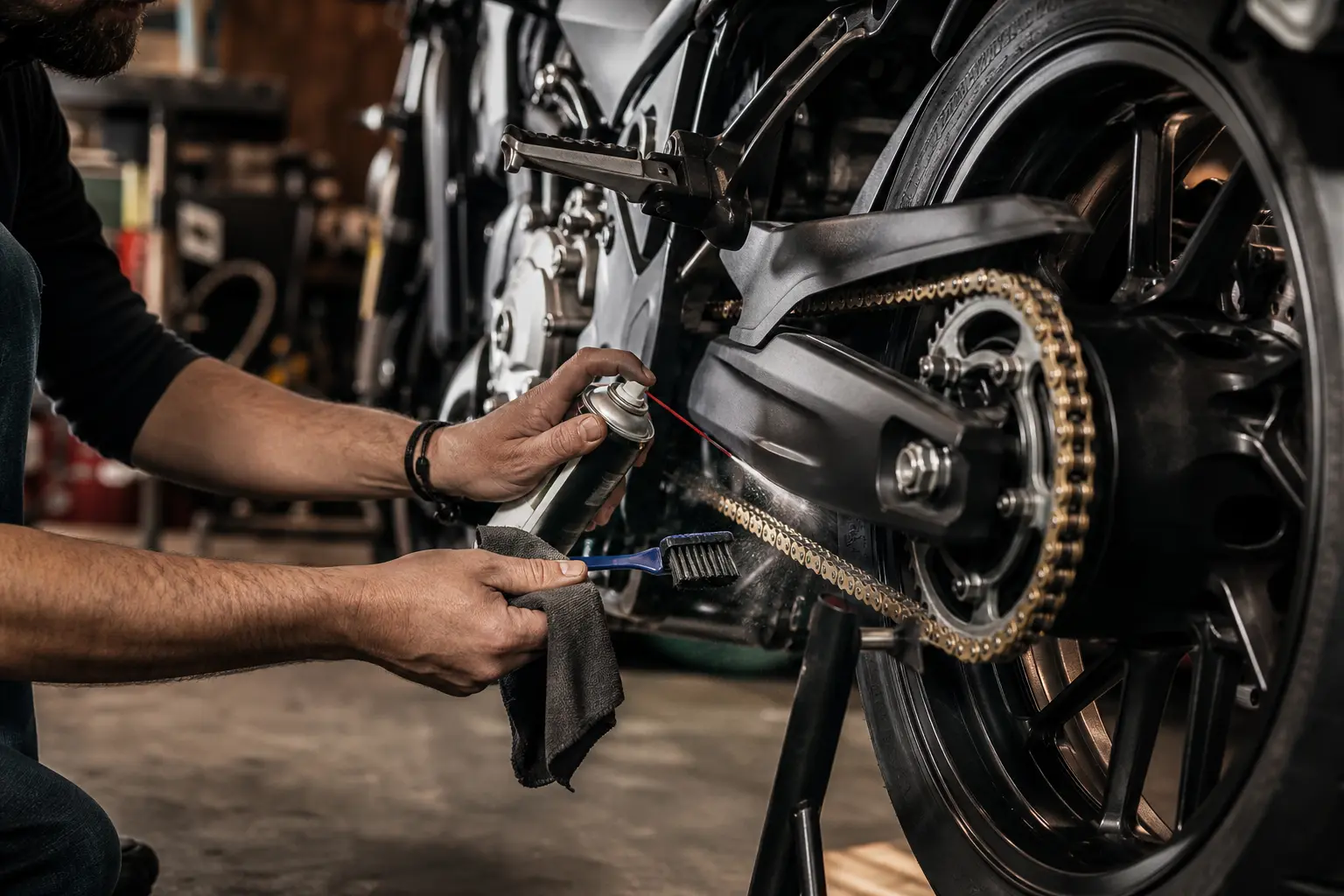 Comment entretenir la graisse de sa chaîne de moto ?