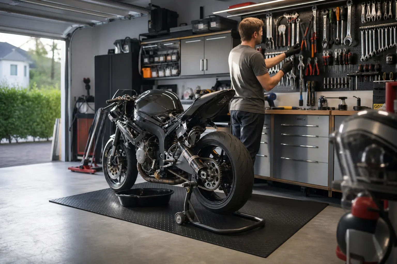 Comment optimiser votre atelier moto : espace, outils, sécurité et méthode