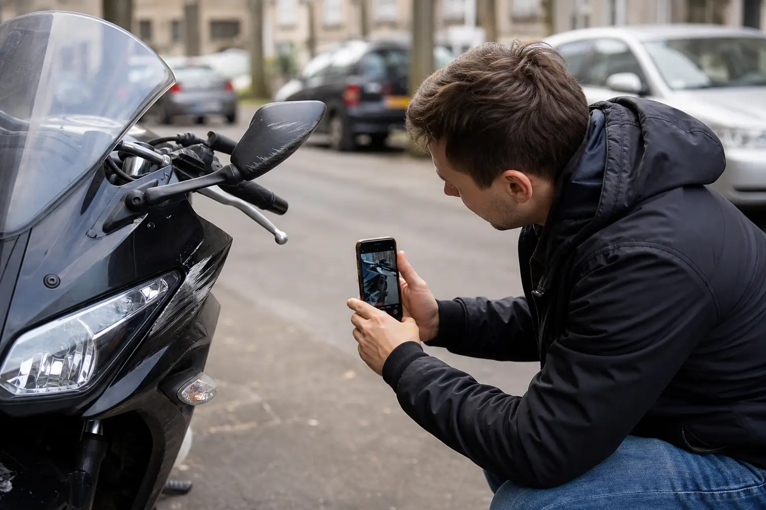 Accrochage moto sans tiers identifié : comment être indemnisé quand même