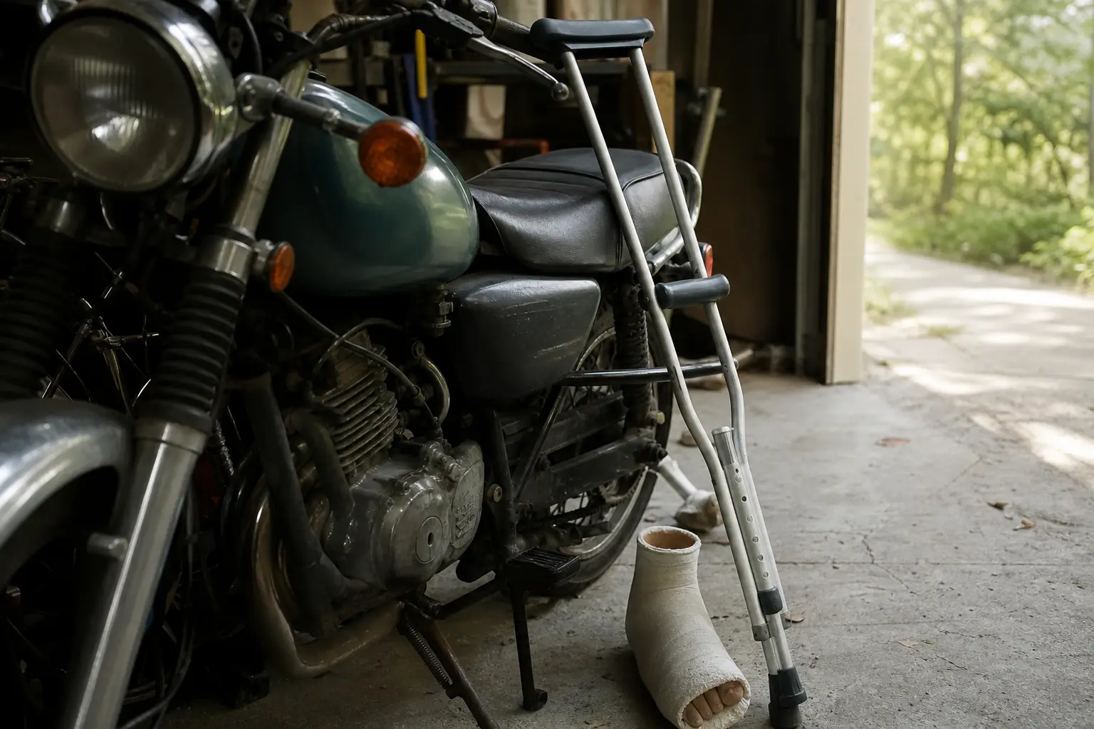 Rouler à moto avec un bras ou une jambe dans le plâtre : est-ce légal, est-ce raisonnable ?