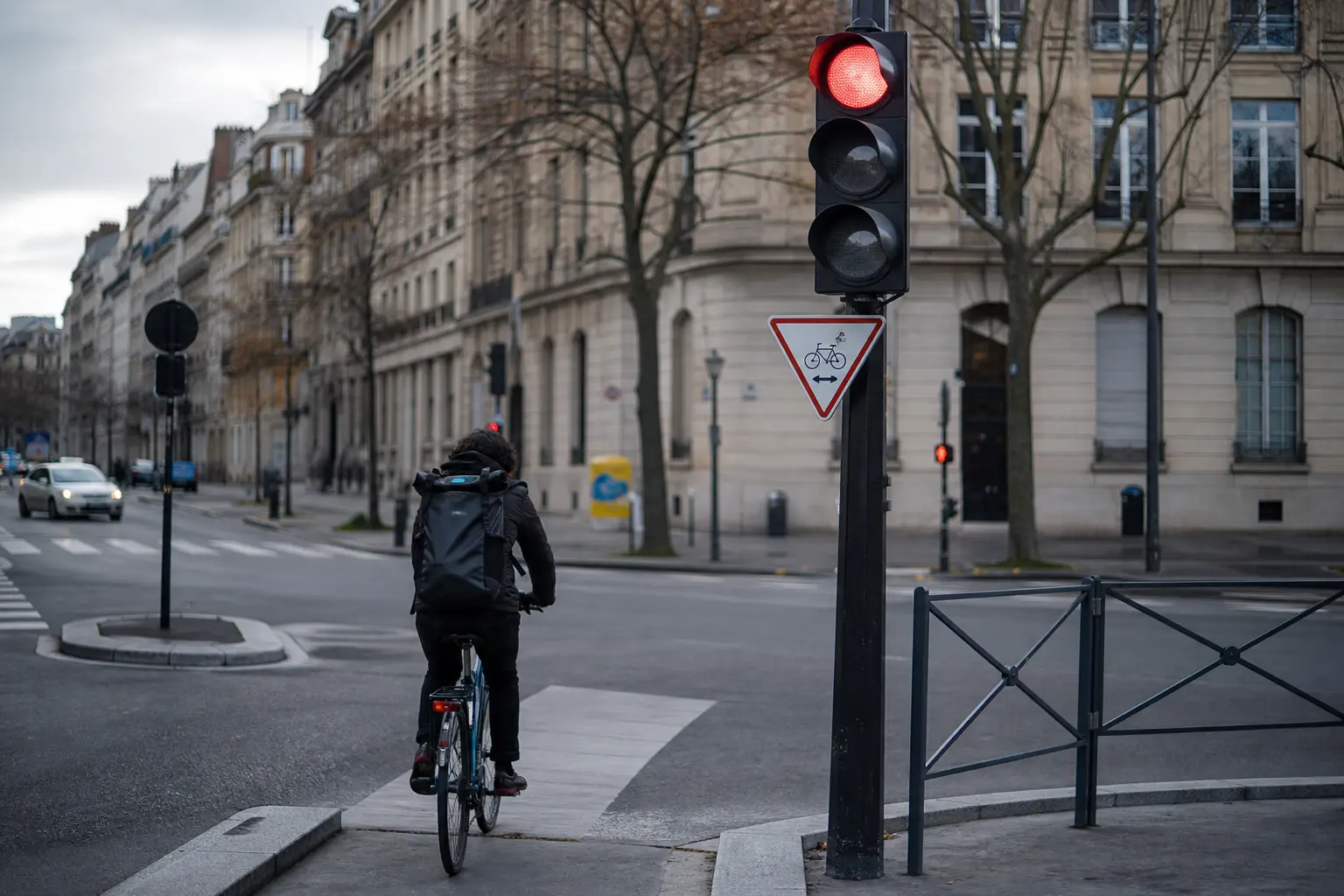 Cédez-le-passage cycliste au feu rouge : ce que permet vraiment ce petit panneau triangulaire