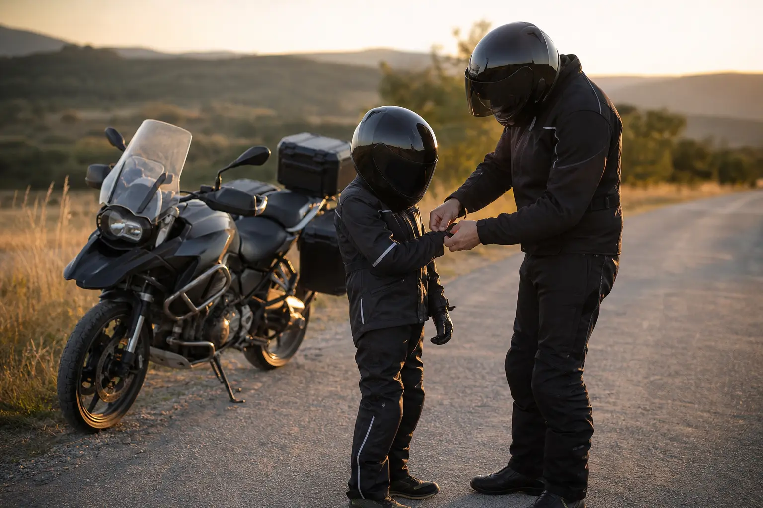 Emmener un enfant en passager à moto : âge minimum, siège, équipement et ce que dit la loi